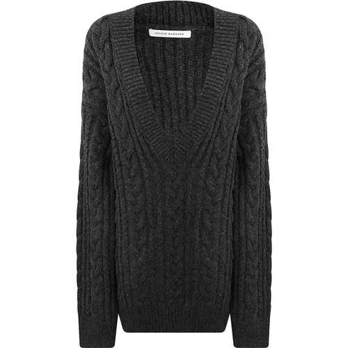 Maxi virgin wool V-neck sweater , female, Sizes: M, S - Cecilie Bahnsen - Modalova