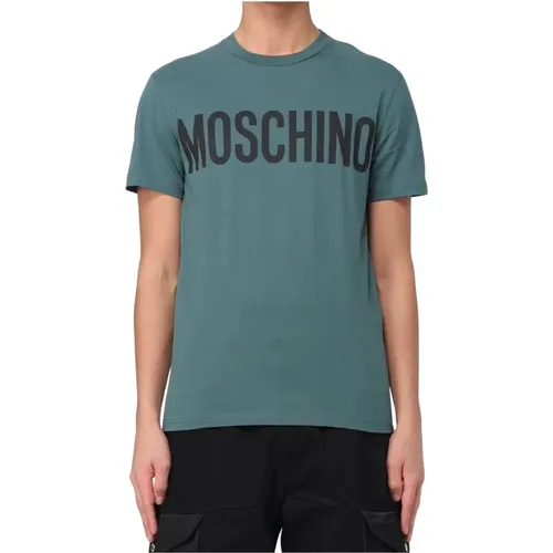 Blaue T-Shirts und Polos , Herren, Größe: XL - Moschino - Modalova