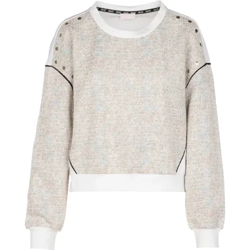 Ivory Chic Fringed Sweater , Damen, Größe: L - Liu Jo - Modalova