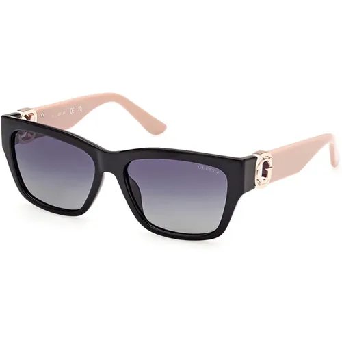 Schwarze Polarisierte Sonnenbrille , Damen, Größe: 56 MM - Guess - Modalova