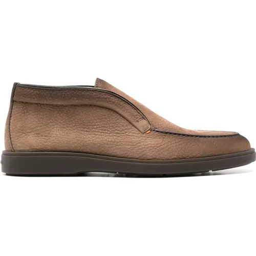 Italian Leather Shoes Rubber Sole Design , male, Sizes: 6 1/2 UK, 10 UK, 11 UK, 8 1/2 UK, 8 UK, 6 UK, 7 UK, 9 UK, 7 1/2 UK - Santoni - Modalova