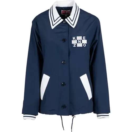 Blaue Sailor Coach Jacke - Stilvoll und Bequem , Damen, Größe: L - Kenzo - Modalova