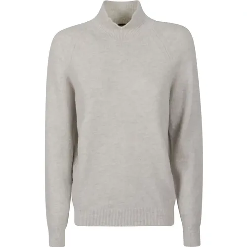 Gerippter Wollmischung Rollkragenpullover , Damen, Größe: S - High - Modalova