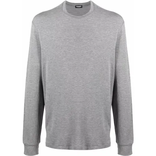 Grey Long Sleeve Ribbed Hem Sweater , male, Sizes: M - Dsquared2 - Modalova