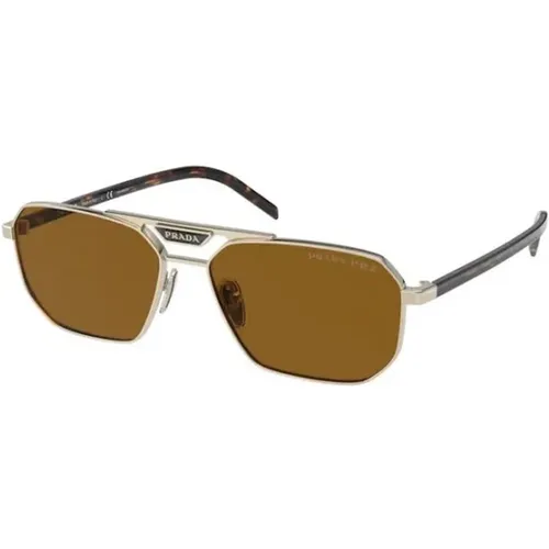 Goldrahmen Stilvolle Sonnenbrille , unisex, Größe: 57 MM - Prada - Modalova