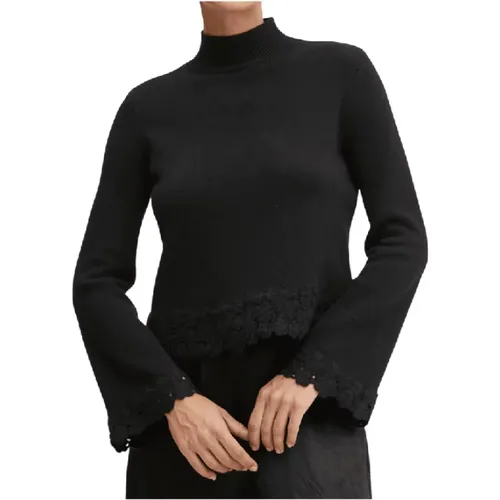 Schwarzer Pullover mit Weicher Linie , Damen, Größe: L - Twinset - Modalova