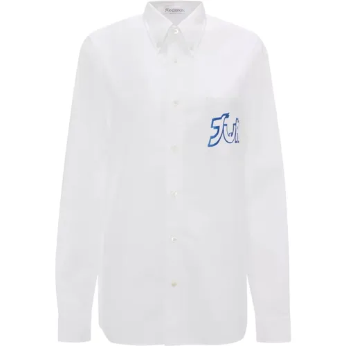 Klassisches Weißes Popelinehemd , Damen, Größe: 2XS - JW Anderson - Modalova