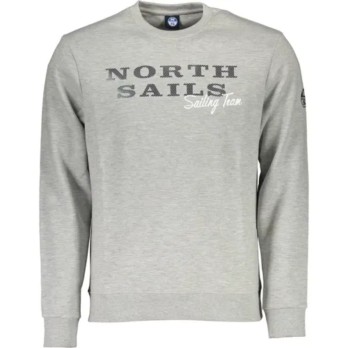 Grauer Baumwollpullover mit Logo-Print - North Sails - Modalova