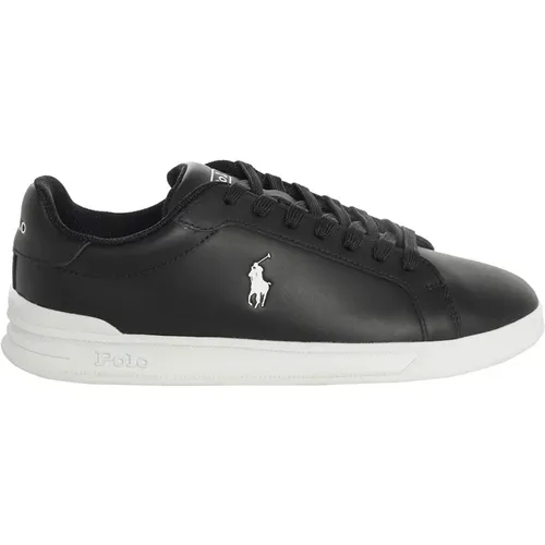 Schwarze Leder Court Sneakers - Ralph Lauren - Modalova