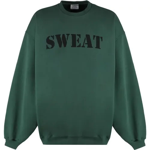 Baumwoll-Sweatshirt mit Front- und Rückendruck , Herren, Größe: S - Vetements - Modalova