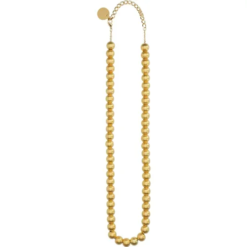 Vintage Gold Beads Long Necklace , female, Sizes: ONE SIZE - Vanessa Baroni - Modalova