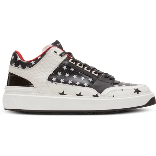 Mid-Top-Sneakers B-Court aus Leder mit Sternen-Print , Herren, Größe: 42 EU - Balmain - Modalova