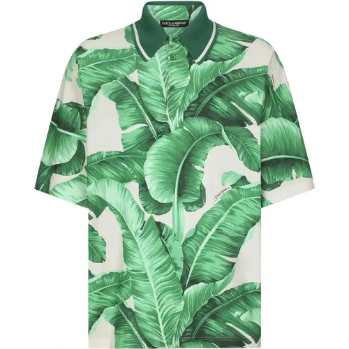 Banana-tree Print Oversize Polo Shirt - Dolce & Gabbana - Modalova