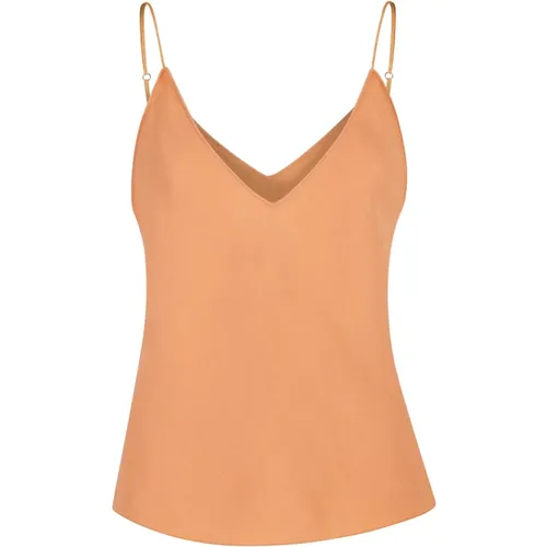 V-Neck Spaghetti Strap Textured Top , female, Sizes: S - Forte Forte - Modalova