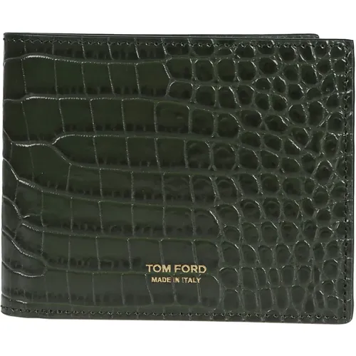 Grüne Alligator Klassische Bifold Brieftasche,Wallets Cardholders - Tom Ford - Modalova