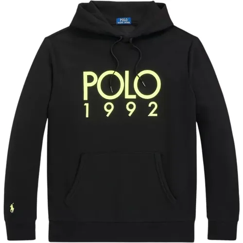 Schwarzer Hoodie mit grünem Logo , Herren, Größe: L - Ralph Lauren - Modalova