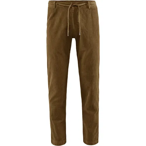 Slim-Fit Velvet Chino Pants with Drawstring , male, Sizes: W34, W29, W31, W33, W36, W30, W32 - BomBoogie - Modalova