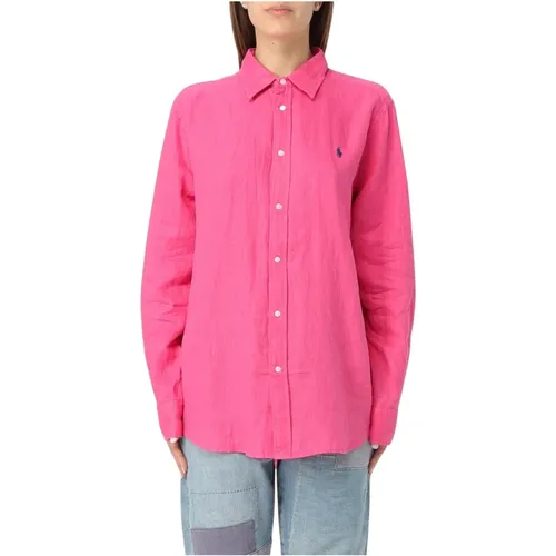 Relaxed-Fit Linen Shirt , female, Sizes: XS, S - Polo Ralph Lauren - Modalova