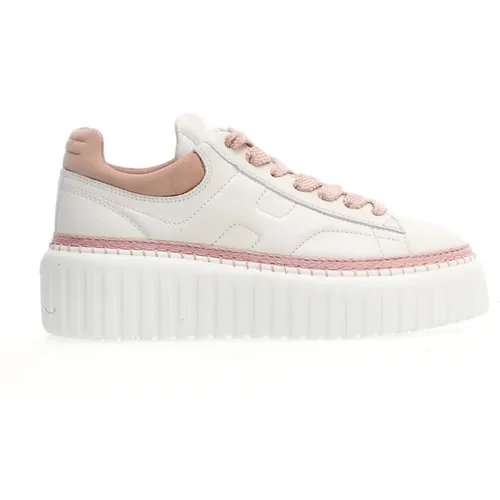 Schicke Weiße Rosa Streifen Sneakers - Hogan - Modalova