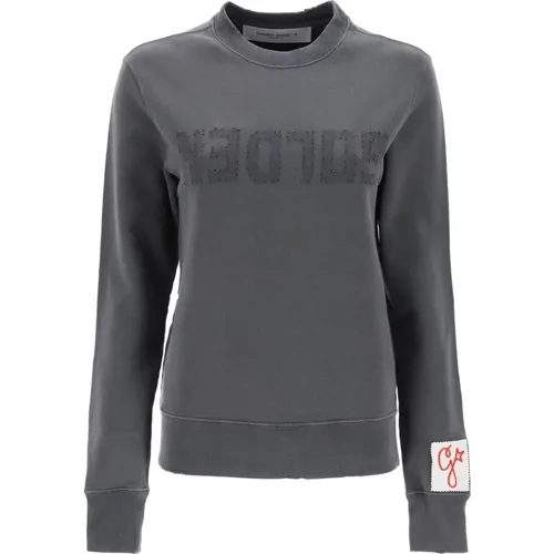 Athena Crew Neck Sweatshirt mit verblasstem Logo - Golden Goose - Modalova