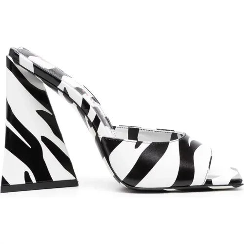 Zebra Print Heeled Mules , female, Sizes: 7 UK, 4 UK, 5 UK, 6 UK - The Attico - Modalova