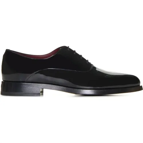 Schwarze Lackleder Derby Schuhe , Herren, Größe: 42 1/2 EU - Valentino Garavani - Modalova