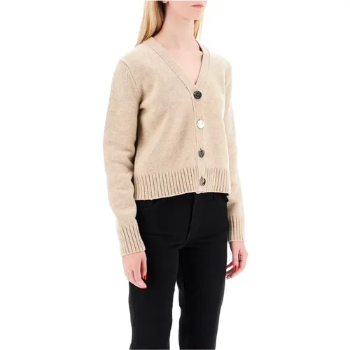 Weicher Woll-Cardigan mit V-Ausschnitt , Damen, Größe: M - TORY BURCH - Modalova