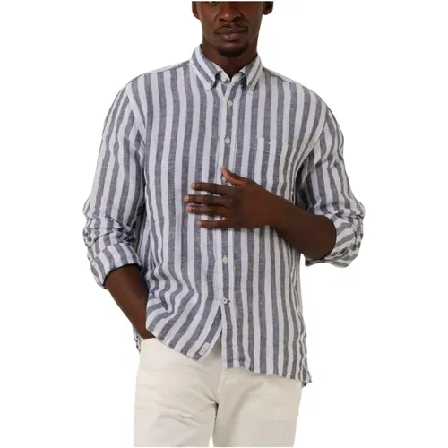 Breton Linen Stripe Hemd , Herren, Größe: XL - Tommy Hilfiger - Modalova