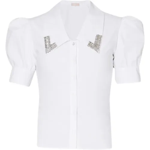 Strass Collar Shirt , female, Sizes: XS, S, M - Liu Jo - Modalova