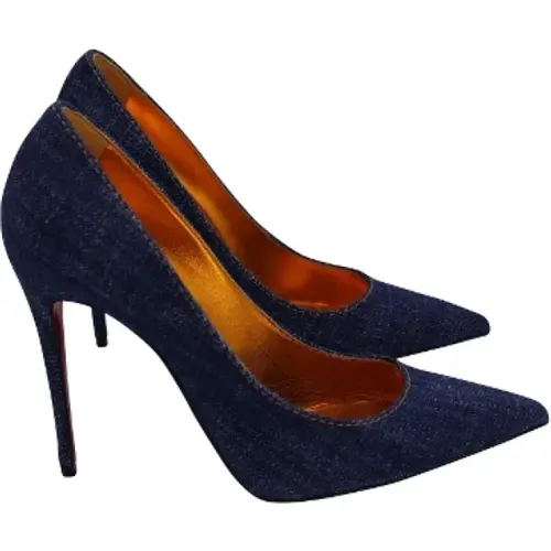 Pre-owned Denim heels , female, Sizes: 5 1/2 UK - Christian Louboutin Pre-owned - Modalova