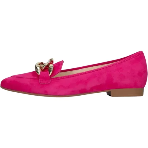 Rosa Wildleder Loafers mit Goldkette - Gabor - Modalova