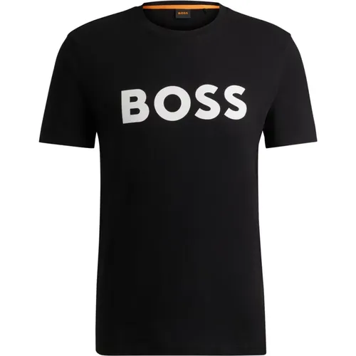 Herren T-Shirt mit kurzen Ärmeln , Herren, Größe: L - Hugo Boss - Modalova