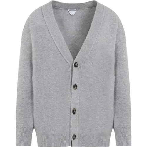 Light Grey Cashmere Cardigan , female, Sizes: XS, M - Bottega Veneta - Modalova