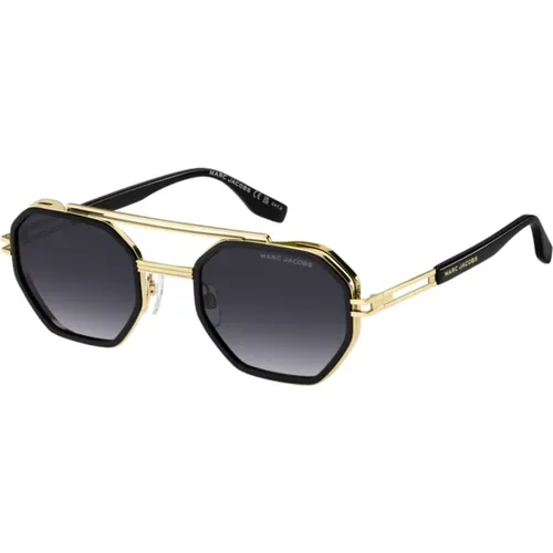 Schwarze Gold Sonnenbrille Grau Getönt Stil - Marc Jacobs - Modalova