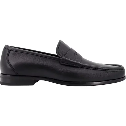 Schwarze Loafer Schuhe mit Logo-Gravur , Herren, Größe: 39 EU - Salvatore Ferragamo - Modalova