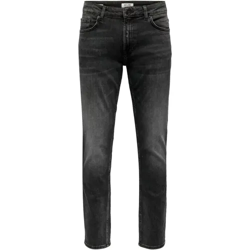 Graue Truetemp Slim Fit Jeans , Herren, Größe: W28 L32 - Only & Sons - Modalova