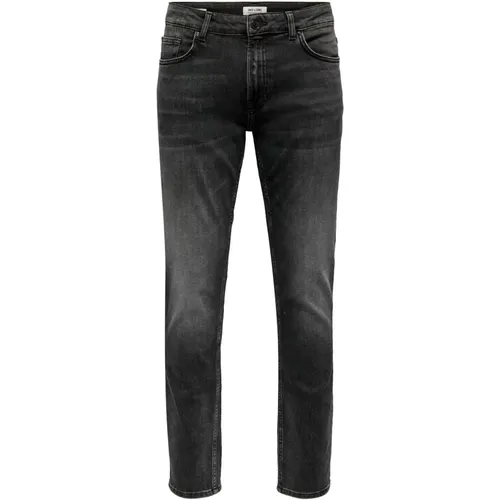 Graue Truetemp Slim Fit Jeans , Herren, Größe: W31 L32 - Only & Sons - Modalova