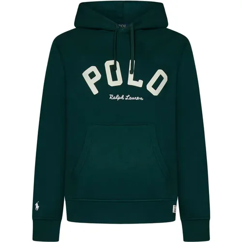 Grüner Pullover mit Kapuze und Pony-Stickerei - Polo Ralph Lauren - Modalova