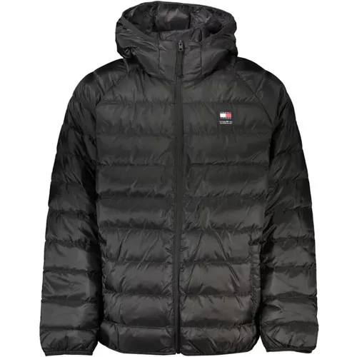 Long-Sleeved Hooded Jacket with External Pockets and Zip in Polyester , male, Sizes: XL, L, 2XL - Tommy Hilfiger - Modalova