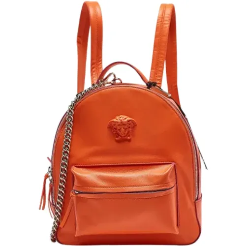 Pre-owned Leather backpacks , female, Sizes: ONE SIZE - Versace Pre-owned - Modalova