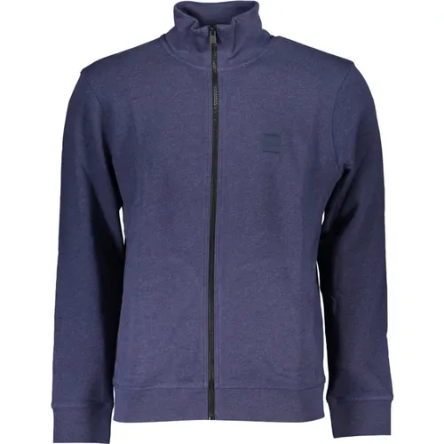 Blauer Zip-Up Pullover mit Langen Ärmeln , Herren, Größe: S - Hugo Boss - Modalova