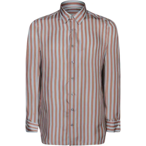 Silk Shirt with Long Sleees , male, Sizes: L, M, XL - Lardini - Modalova