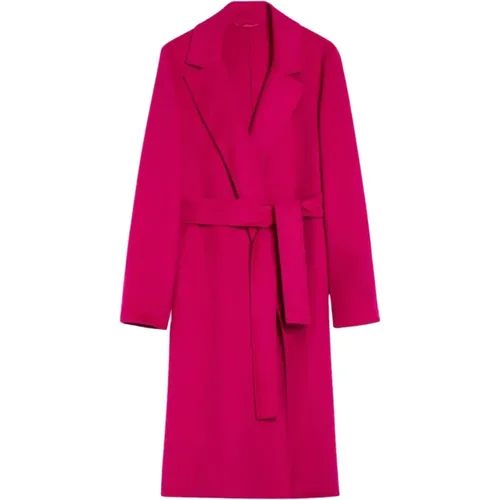 Fuchsia Wool Blend Wrap Coat , female, Sizes: L - Iblues - Modalova