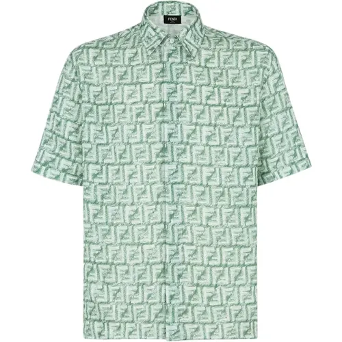 Fringed Shirt Italian Style , male, Sizes: L - Fendi - Modalova