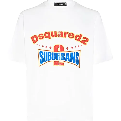 Casual Cotton Tee Shirt , male, Sizes: M, L - Dsquared2 - Modalova