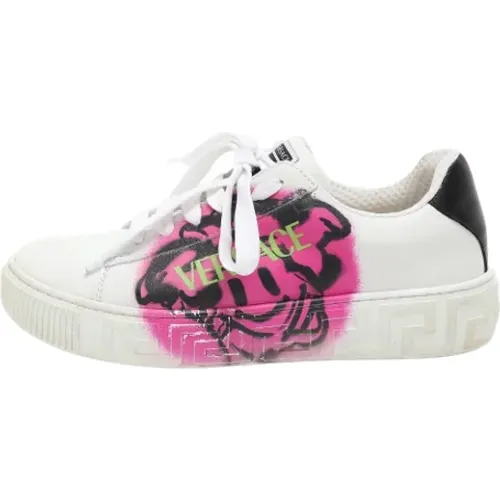 Pre-owned Leather sneakers , female, Sizes: 2 UK - Versace Pre-owned - Modalova