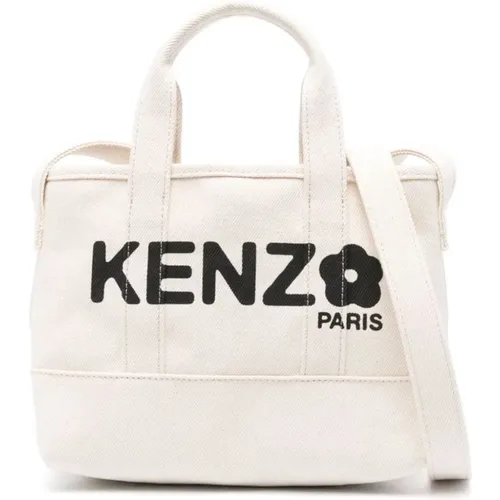 Canvas Schultertasche mit Boke Flower Motif , Damen, Größe: ONE Size - Kenzo - Modalova