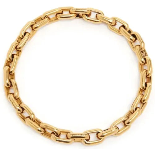 Goldene Geflochtene Kette Halskette , Damen, Größe: S - alexander mcqueen - Modalova