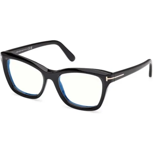 Glänzende Schwarze Sonnenbrille , unisex, Größe: 53 MM - Tom Ford - Modalova