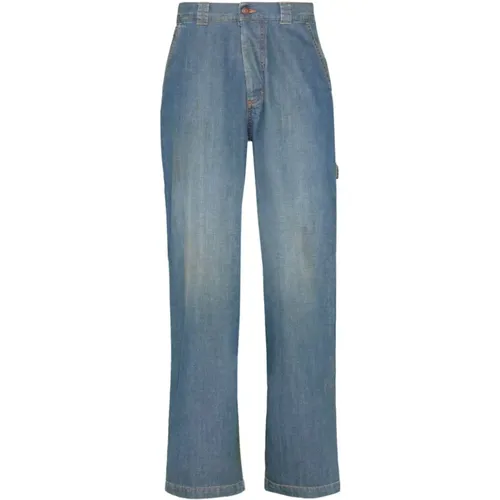 Hellblaue Stonewashed Denim Jeans,Loose-fit Jeans - Maison Margiela - Modalova